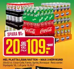 ÖoB Hel platta läsk/vatten erbjuda