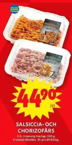 ICA Maxi ICA Salsiccia- och chorizofärs erbjuda