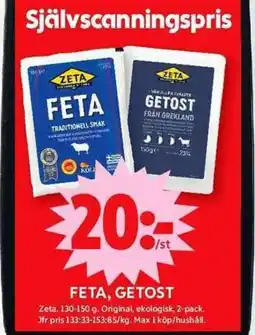 ICA Maxi ZETA Feta, getost erbjuda