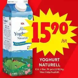 ICA Maxi ICA Yoghurt naturell erbjuda