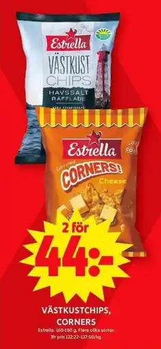 ICA Maxi ESTRELLA Västkustchips, corners erbjuda