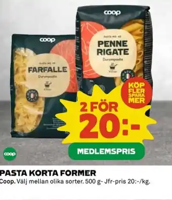 Coop COOP Pasta korta former erbjuda