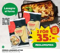 Coop COOP Färska lasagneplattor erbjuda