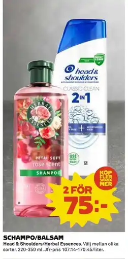 Coop HEAD & SHOULDERS Schampo/balsam erbjuda