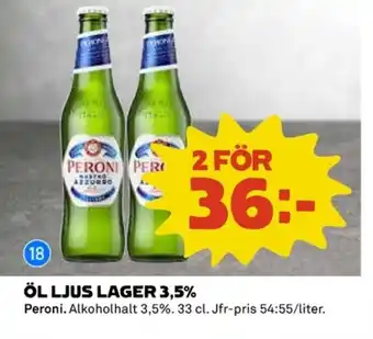 Coop PERONI Öl ljus lager 3,5% erbjuda