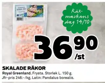 Coop ROYAL GREENLAND Skalade räkor erbjuda