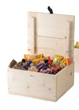 Office Depot Trälåda med inslaget märkesgodis erbjuda