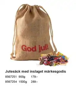 Office Depot Jutesäck med inslaget märkesgodis erbjuda