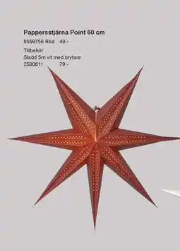 Office Depot Pappersstjärna point 60 cm erbjuda
