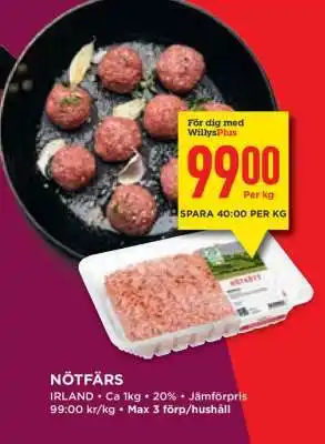 Willys Nötfärs erbjuda