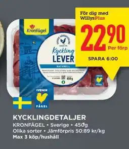 Willys KYCKLINGDETALJER erbjuda
