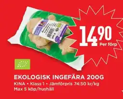Willys EKOLOGISK INGEFÄRA 200G erbjuda