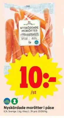 ICA Supermarket Nyskördade morötter i påse erbjuda