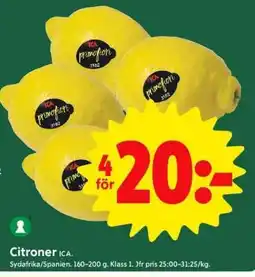 ICA Supermarket Citroner erbjuda