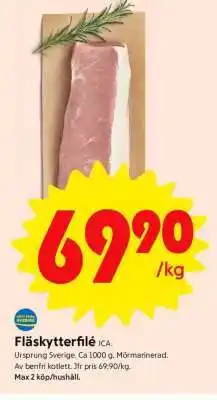 ICA Supermarket FLÄSKYTTERFILÉ erbjuda
