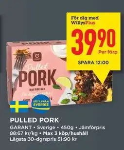 Willys PULLED PORK erbjuda