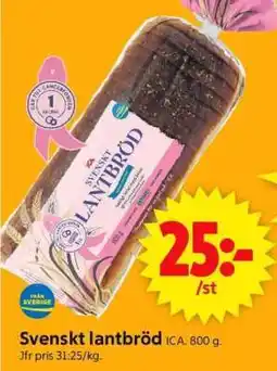 ICA Supermarket Svenskt lantbröd erbjuda
