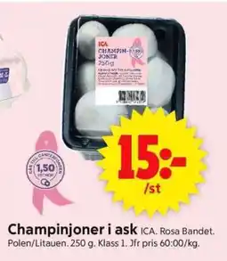 ICA Supermarket CHAMPINJONER I ASK erbjuda