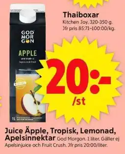 ICA Supermarket Juice Äpple, Tropisk, Lemonad, Apelsinnectar erbjuda
