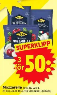 ICA Supermarket MOZZARELLA erbjuda