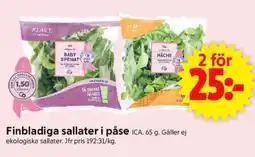 ICA Supermarket Finbladiga sallater i påse erbjuda