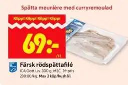 ICA Supermarket Färsk rödspättafilé erbjuda