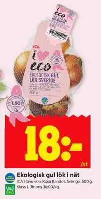 ICA Supermarket Ekologisk gul lök i nät erbjuda