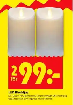 ICA Supermarket LED Blockljus erbjuda