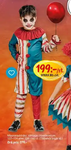 Leklust Maskeraddräkt Vintage clownkostym, SEK 199 erbjuda
