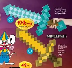 Leklust Minecraft Diamond sword, Minecraft Gold sword, SEK 199 erbjuda
