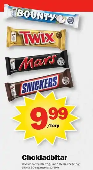 Pekås Chokladbitar, SEK 9.99 erbjuda