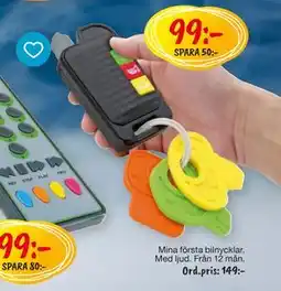 Leklust Mina första bilnycklar., SEK 99 erbjuda