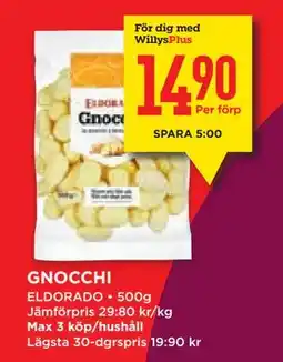 Willys Hemma GNOCCHI, Medlemspris erbjuda