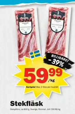 Pekås Stekfläsk, Medlemspris erbjuda