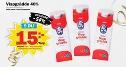 Pekås Vispgrädde 40%, Medlemspris erbjuda