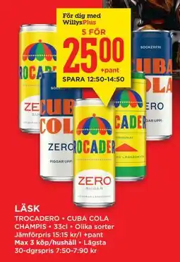 Willys LÄSK, Medlemspris erbjuda