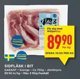 Willys SIDFLÄSK I BIT, Medlemspris erbjuda