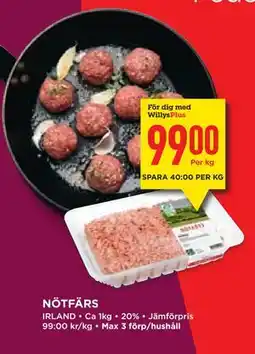 Willys Hemma NÖTFÄRS, Medlemspris erbjuda