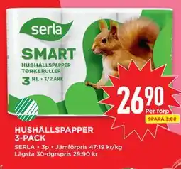 Willys HUSHÅLLSPAPPER 3-PACK, SEK 26.9 erbjuda