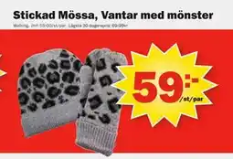 Pekås Stickad Mössa, Vantar med mönster, SEK 59 erbjuda