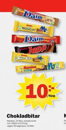 Pekås Chokladbitar, SEK 10 erbjuda