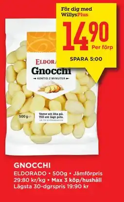Willys GNOCCHI, Medlemspris erbjuda