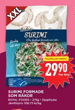 Willys SURIMI FORMADE SOM RÄKOR, SEK 29.9 erbjuda