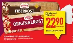 Willys ORIGINALROST, FIBERROST, Medlemspris erbjuda