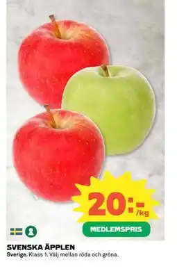 Coop Daglivs SVENSKA ÄPPLEN, Medlemspris erbjuda