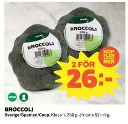 Coop Daglivs BROCCOLI, SEK 26 erbjuda