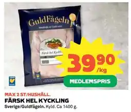 Coop Daglivs FÄRSK HEL KYCKLING, Medlemspris erbjuda