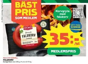 Coop Daglivs FALUKORV, Medlemspris erbjuda