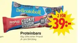 Matöppet Proteinbars, SEK 39 erbjuda
