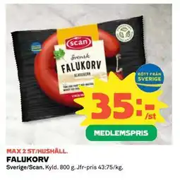 Coop Daglivs FALUKORV, Medlemspris erbjuda